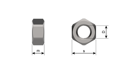 A2 HEX FULL NUT 6BA .