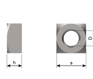 DIN 557 A2 M10 Square Nut
