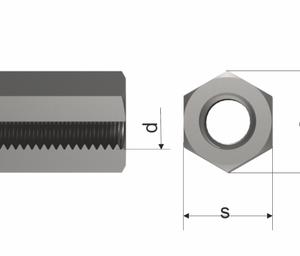 A2 M10 X 20 Hex Rod Connector Nut