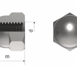 DIN 1587 A2 M10 Dome Nut