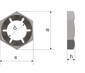 A2 SELF LOCKING COUNTER NUT M10 DIN 7967 PAL TYPE