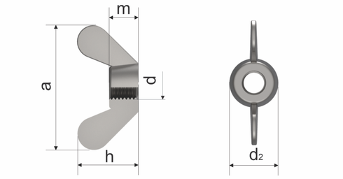 A2 WING NUTS 1/2 UNF AMERICAN TYPE (ASME B18.6.9)